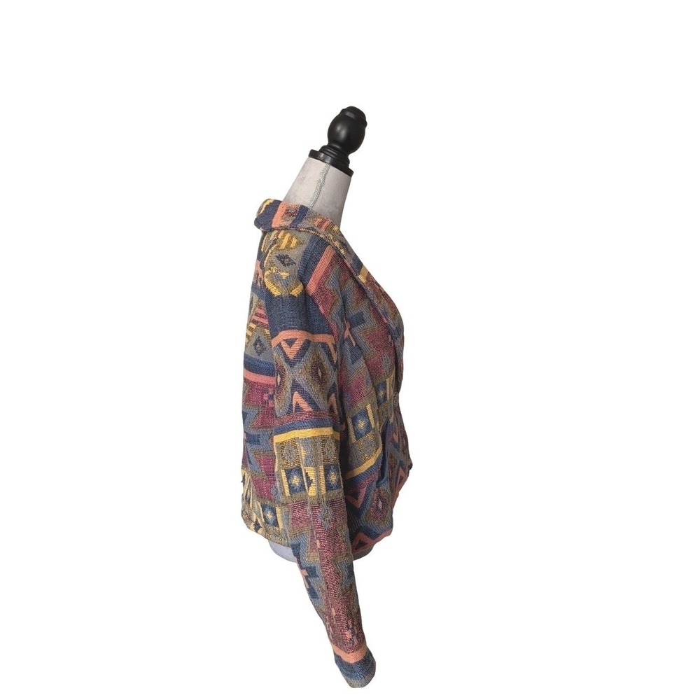 New Identity Southwestern Aztec Tribal Vibe Tapestry Jacket XL Cotton  Geometric - Picture 9 of 9